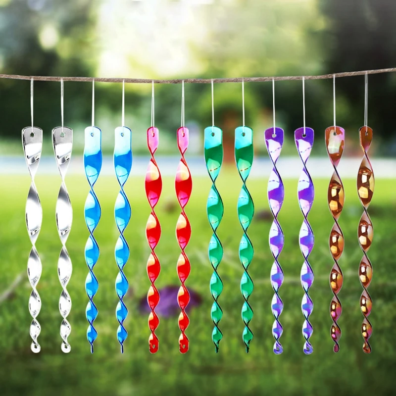 Spiral Wind Spinners Reflective Rod Orchard Antibird Repellents