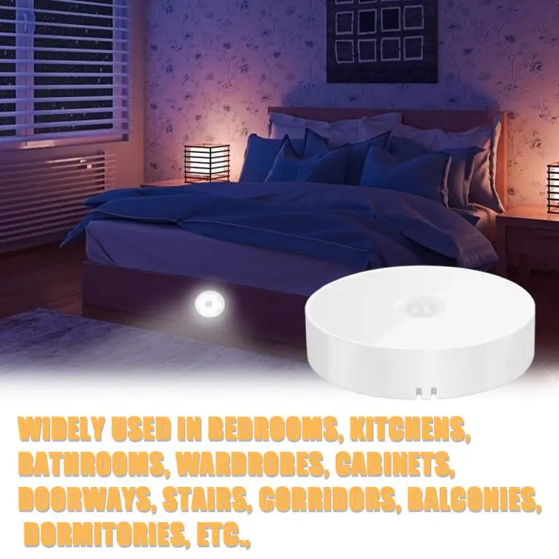 

Energy-saving Motion Sensor Cabinet Light Home Bedroom Intelligent Led Night Light Wall Lamp Usb Rechargeable