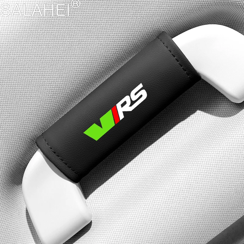 Per Skoda Octavia Virs Rs Iv Leather Car Roof Bracciolo Pull Protection Cover Guanti Maniglia Della Porta Interni Decorare Accessori
