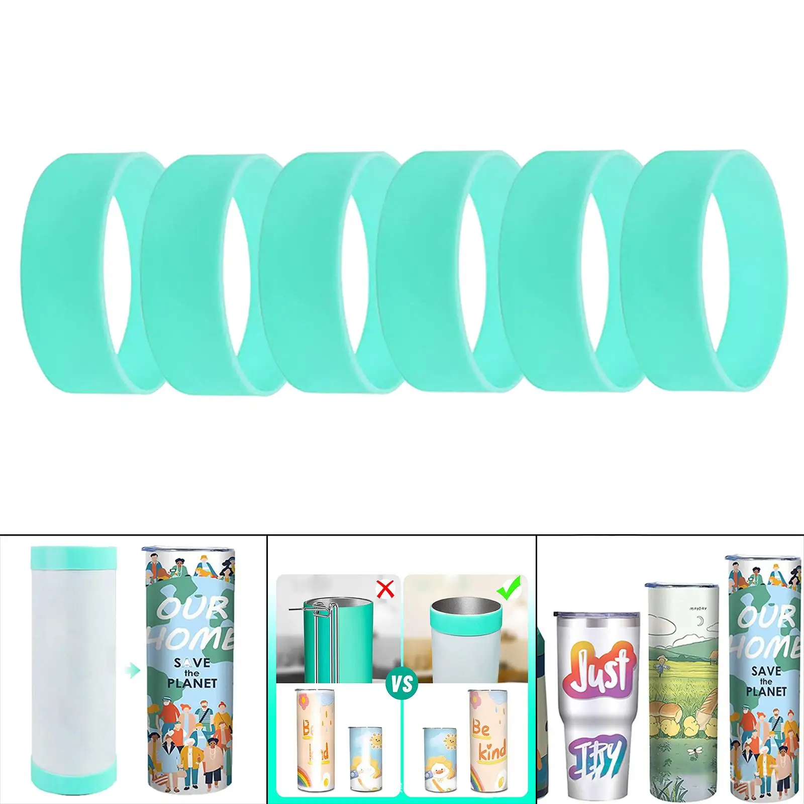 Silicone Bands for Sublimation Tumbler - Elastic Sublimation Paper