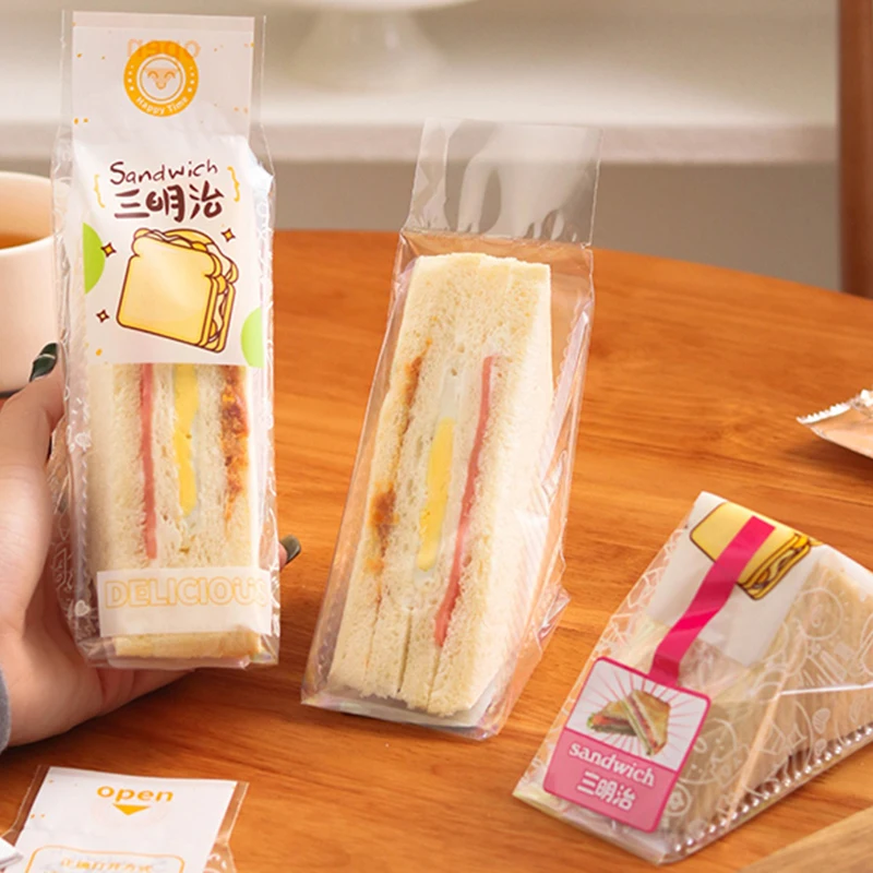 Sandwich Plastic Packaging Bags 100 Pcs For Bread Birthday Party