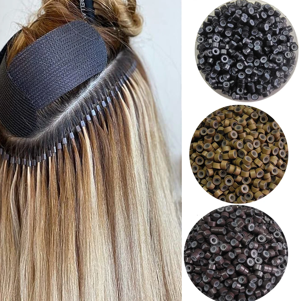 4.0x2.0mm Silicone Micro Ring Silicone NANO Bead Silicone Lined Micro Rings For I Tip Hair Extensions1000units Nano Micro Ring