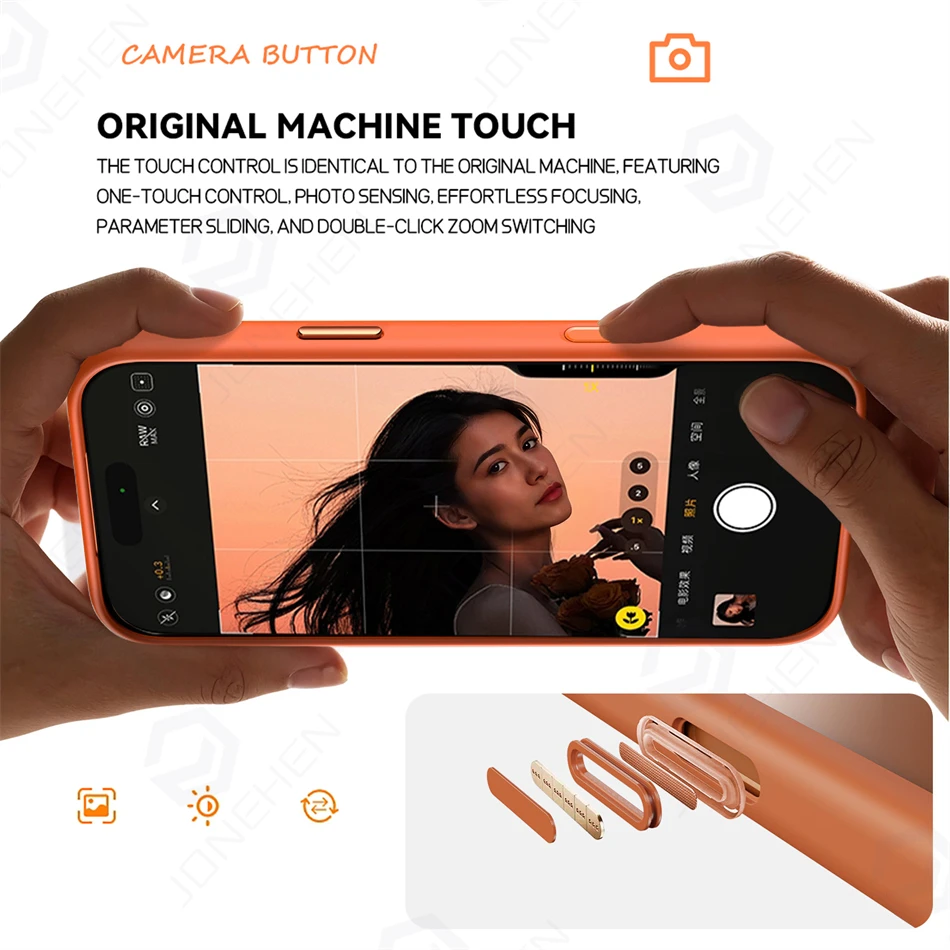 Translucent Hybrid Silicone Bumper Shockproof Hard Cover with Active Touch Camera Button