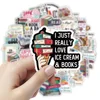 10/50pcs Cartoon Book Worm Book Reading Stickers Notebook Diary Motorcycle Skateboard Computer Decal Luggage Graffiti Sticker 6