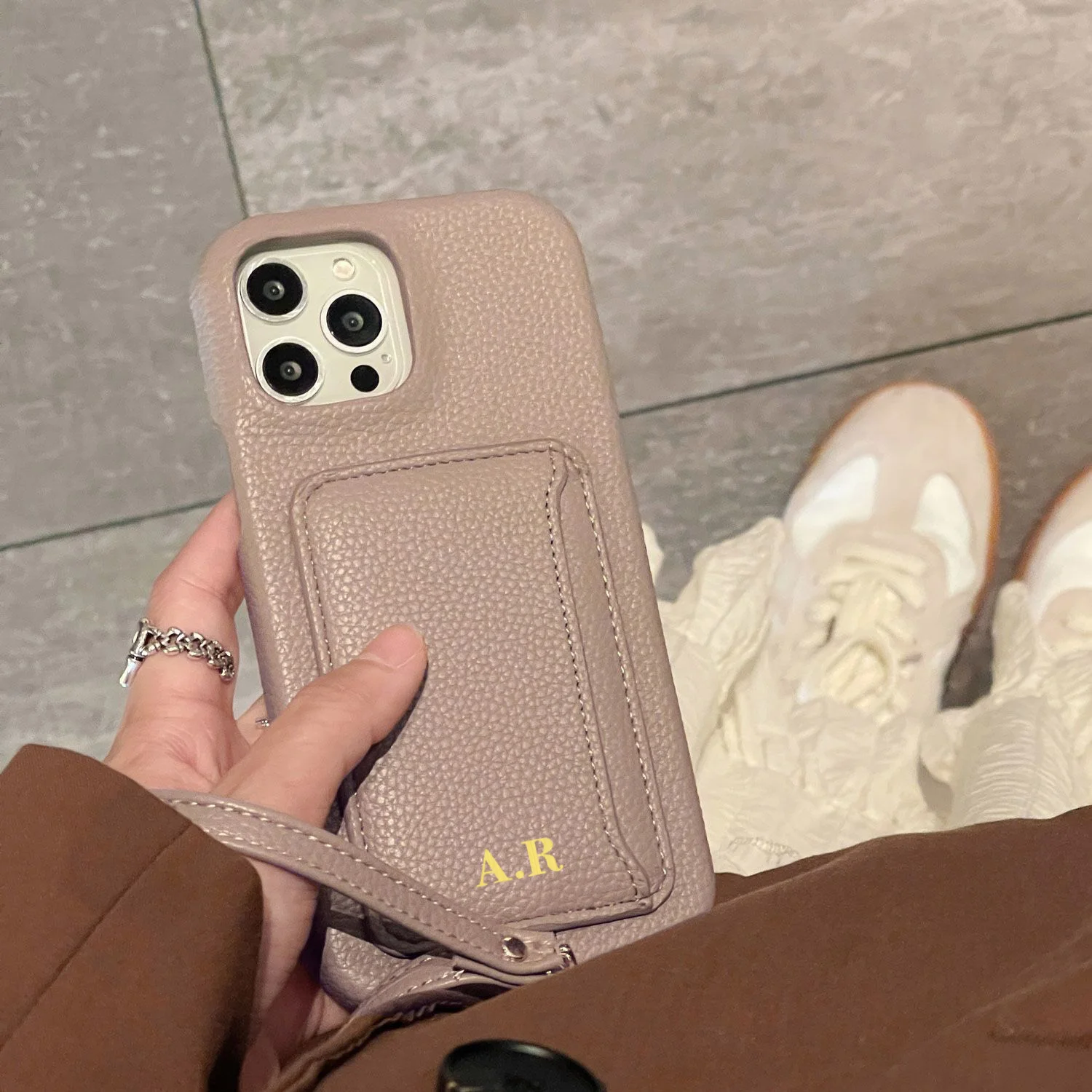 Fashion Personalized Letter Card Slot Wallet Leather Phone Case For iPhone 15 14 13 Pro Max 12 11 XR X XS 7 8 Plus Phone Cover