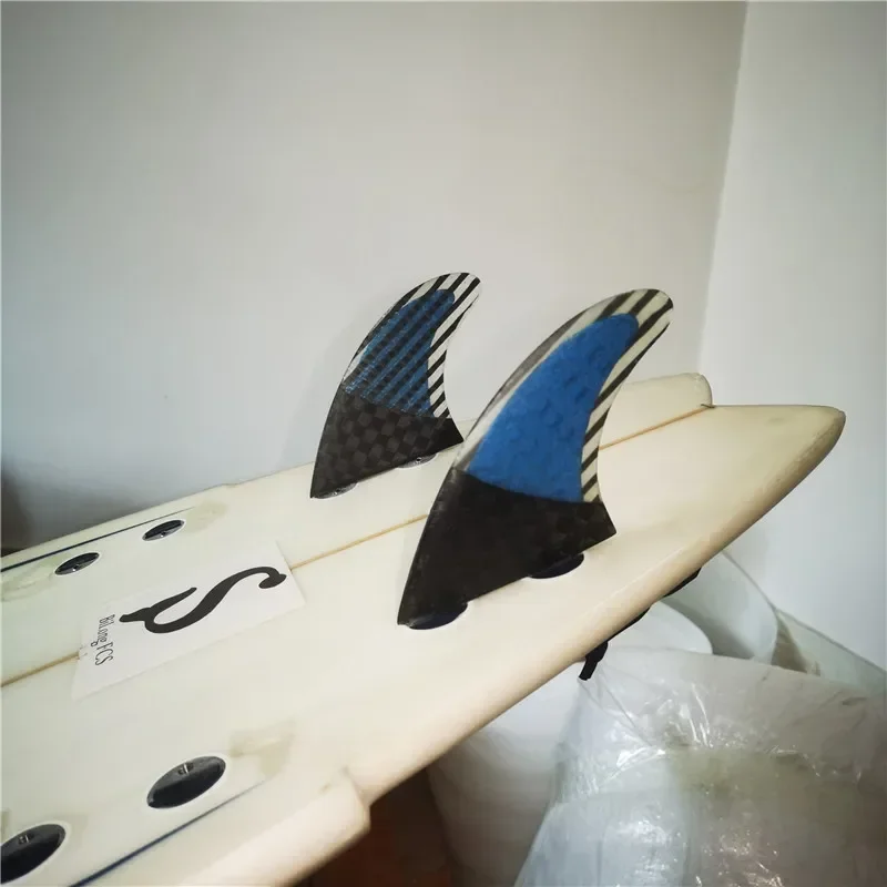 BiLong FCS XS-Rear Two Fins Carbonfiber Fiberglass Honeycomb Surfboard Fins 2 Pcs Set Wakeboard Skimboard Accessories