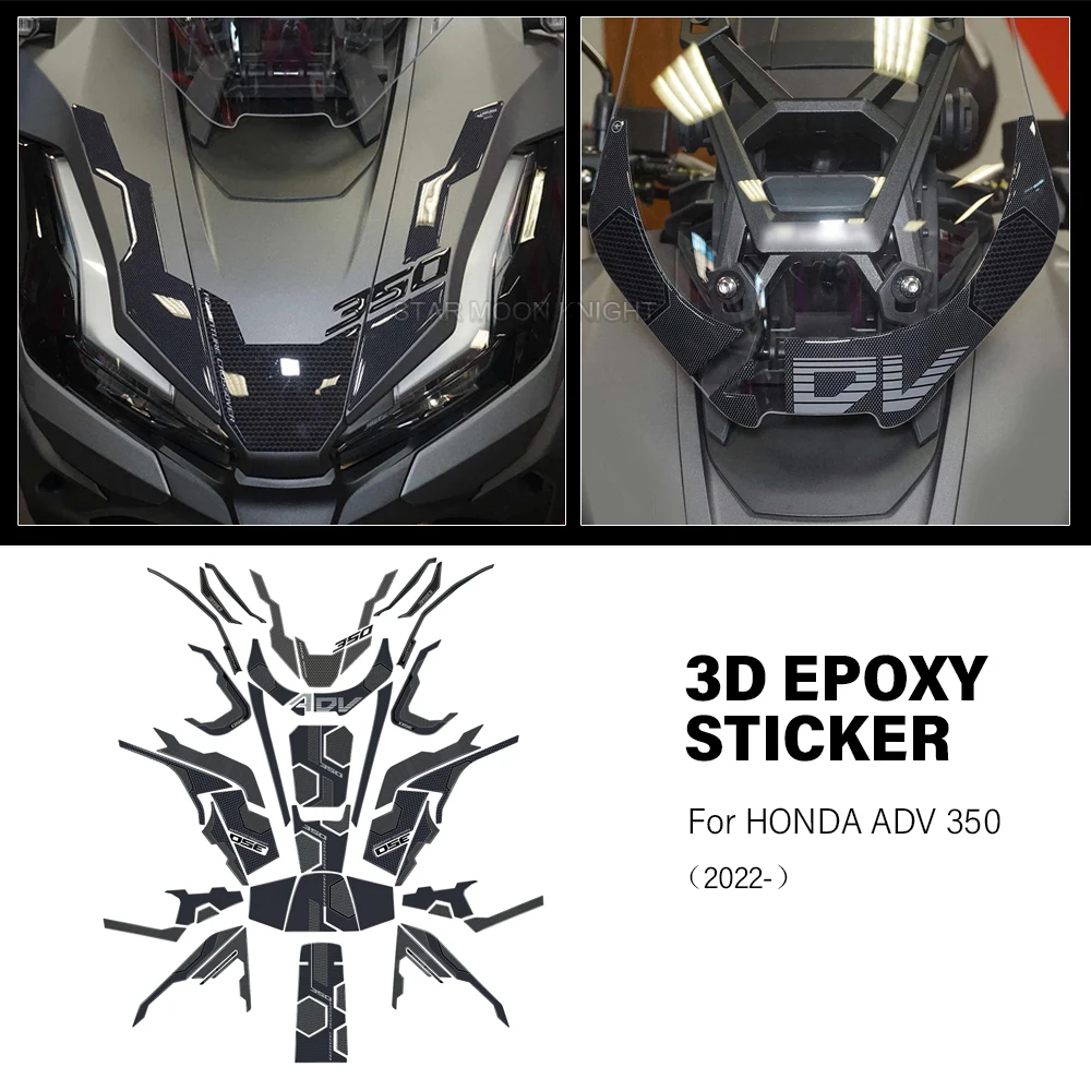 xmax 300 2023 windshield motorcycle pc front wind screen wind deflectors protector windshield for xmax 300 accessories Motorcycle 3D Epoxy Sticker Decal For HONDA ADV 350 ADV350 2022 2023 Accessories Tank Pad Windshield Handguard Decorate Sticker