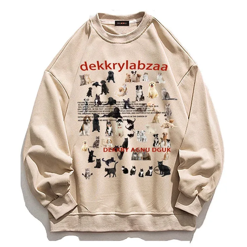 

Vintage Hip Hop Sudaderas Para Mujer O Neck Sweatshirt Women Cute Cartoon Animal Print Hoodie Casual Loose Streetwear Kawaii