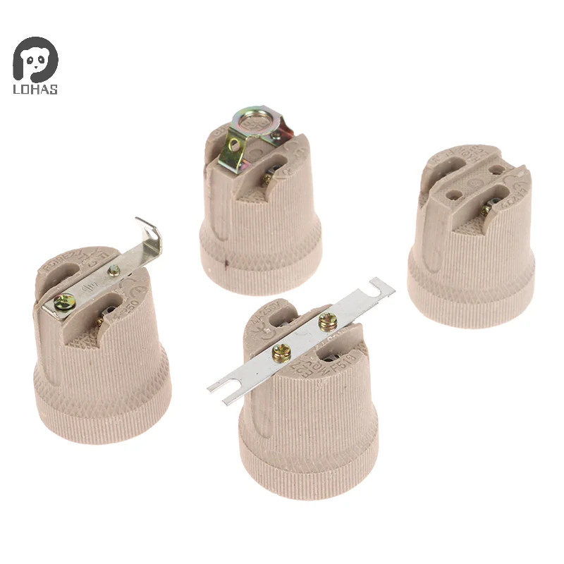 1Pc Lamp Base E27 Vintage Ceramic Lamp Fittings Socket Base Holder Accessory Fixing Bracket Large Screw Cap 250V 4A