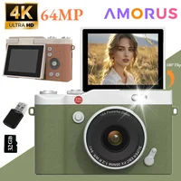4K Digital Camera 2.4 Inch 16X Digital Zoom CCD Retro Video Recorder 180° Flip Screen Selfile Compact Digital Photography Camera