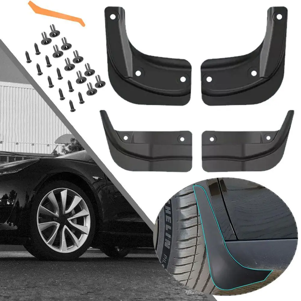 Mud Flaps ABS Plastic Mudguards Fender For Tesla Model 3 Highland 2024