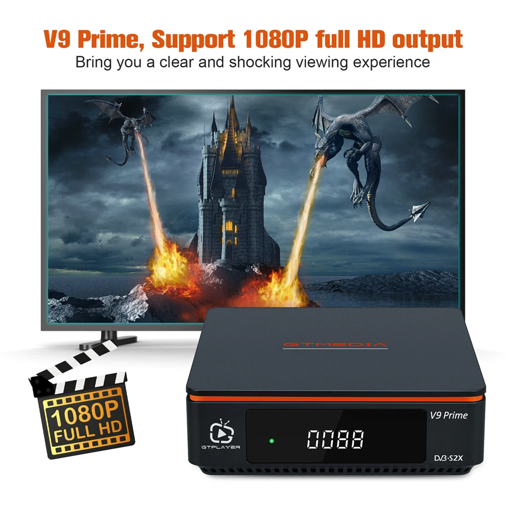 Gtmedia-receptor de tv Via Satélite Prime v9 Ecam Iks Dvb-s s2 Decodificador S2x Sintonizador 1080p H.265 Construído em 2.4g Wifi Suporte Gtshare Lacam - Image 2
