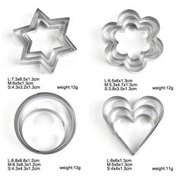 Geometric Metal Mini Cookie Cutter Set for Easy Pastry and Biscuit Baking (12pcs mini geometric)