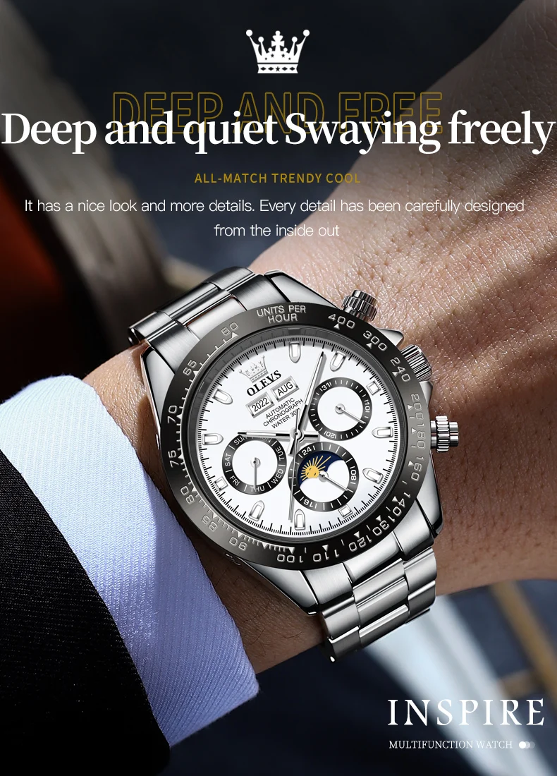 OLEVS 6654 Mechanical Automatic Multifunction Men's Watch description image 3