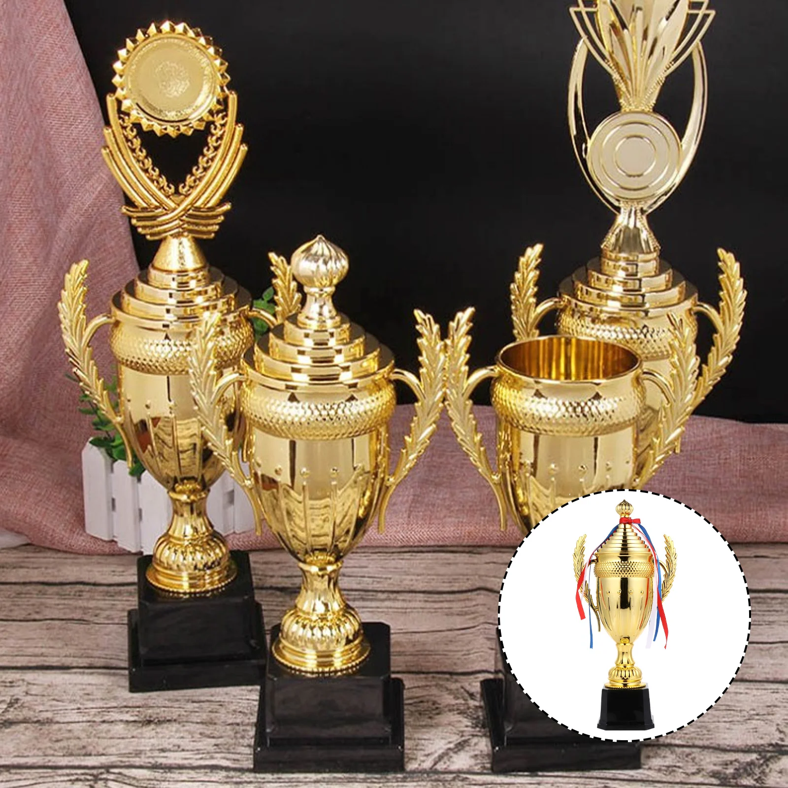 

Trophy Cup with Lid First Place Plastic Winner Award for Competition Sports