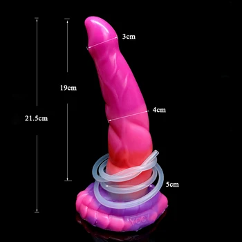 FAAK New Squirting Monster Dildo Glowing In Dark Fantasy Butt Plug Silicone Flexible Sex Toy For Women Men Prostate Stimulator 2