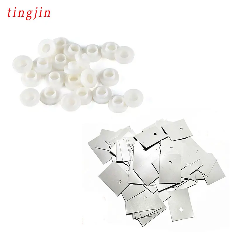 Silicone pad,transistor insulating film 100pcs TO-220 transistor plastic insulation washer + 100Pcs TO-220 isolated silicone pad sheet strip
