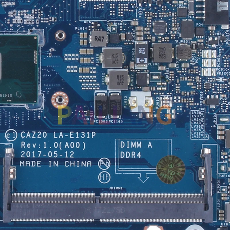 Laptop Mainboard, LA-E131P, 04GTKN, 0N480V, 0CXWHP 08,