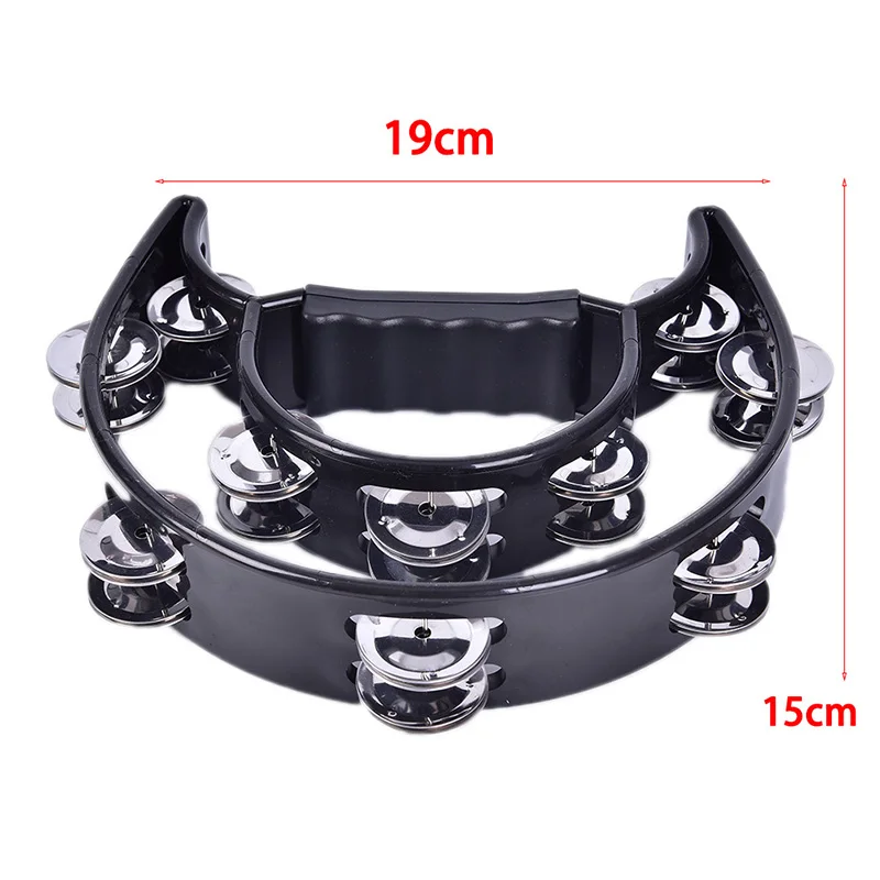 Musical Percussion Instruments KTV Party Tambourine Compact Double Half Moon Music Drum Instrument Companion Accessories Hand Foot Tambourine Jingle Percussion