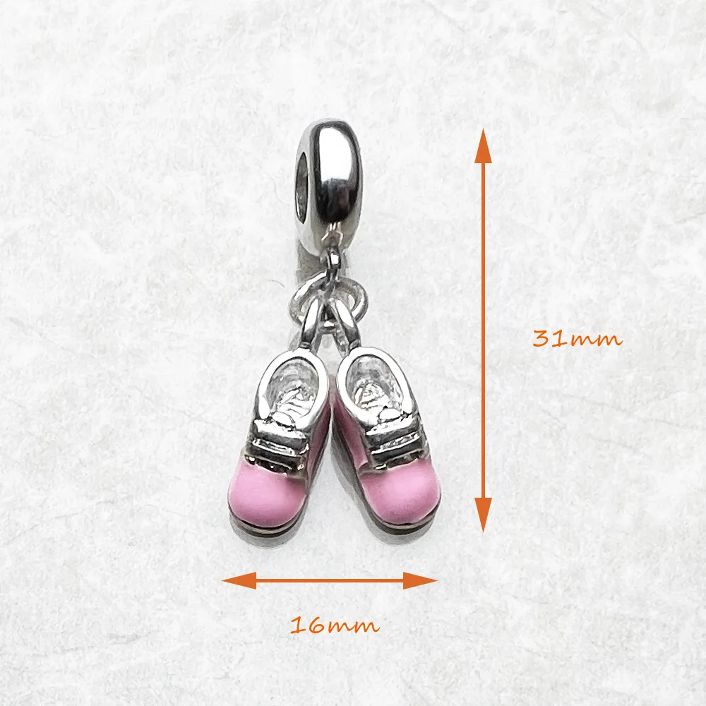 Charm Pendente In Argento Sterling 925 - Scarpa Con Tacco Alto - Elegante E Brillante