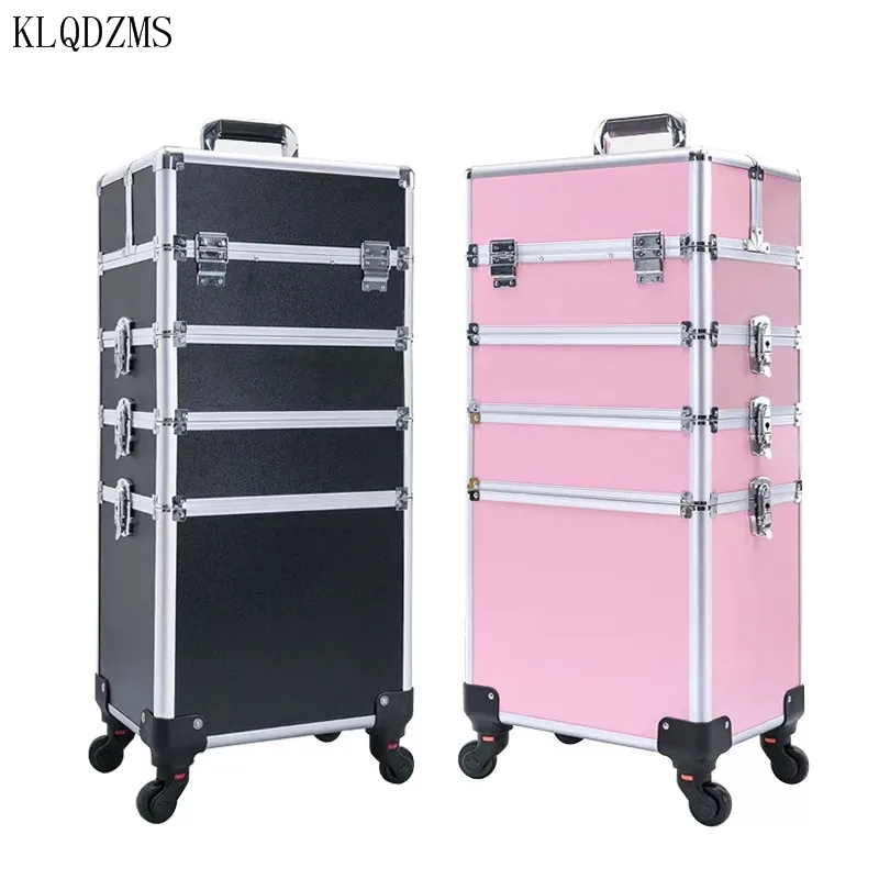 KLQDZMS-Valise à Roulettes Professionnelle Multicouche de Grande Capacité, Valise de Salon de miles