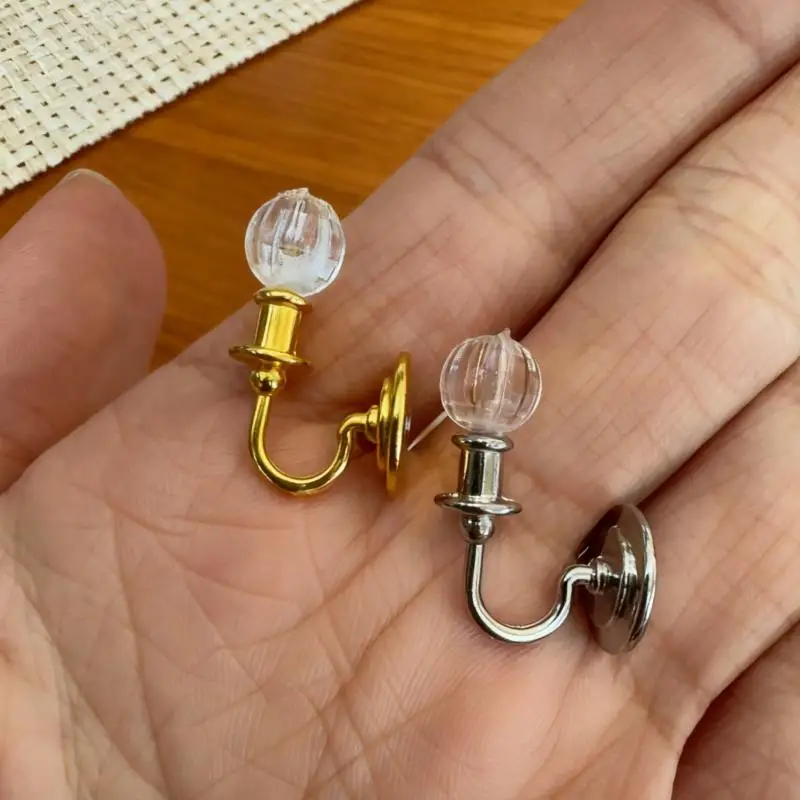 1Pcs Doll Furniture Toy Miniature Dollhouse Alloy Simulation Ceiling Lamp Hanging Lamp Mini LED Lighting Model Home Decoration