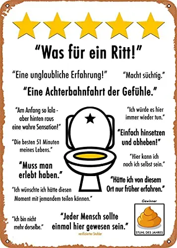 

German Toilet Reviews Vintage Look Metal Sign Patent Art Prints Retro Gift 8x12 Inch