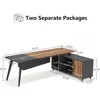 L-Shaped Computer Desk with File Cabinet, 78.74 Inch Large Executive Office Desk with Shelves, Industrial Business Fu 2