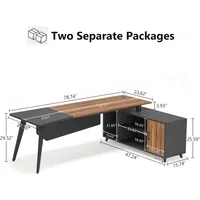L-Shaped Computer Desk with File Cabinet, 78.74 Inch Large Executive Office Desk with Shelves, Industrial Business Fu 2