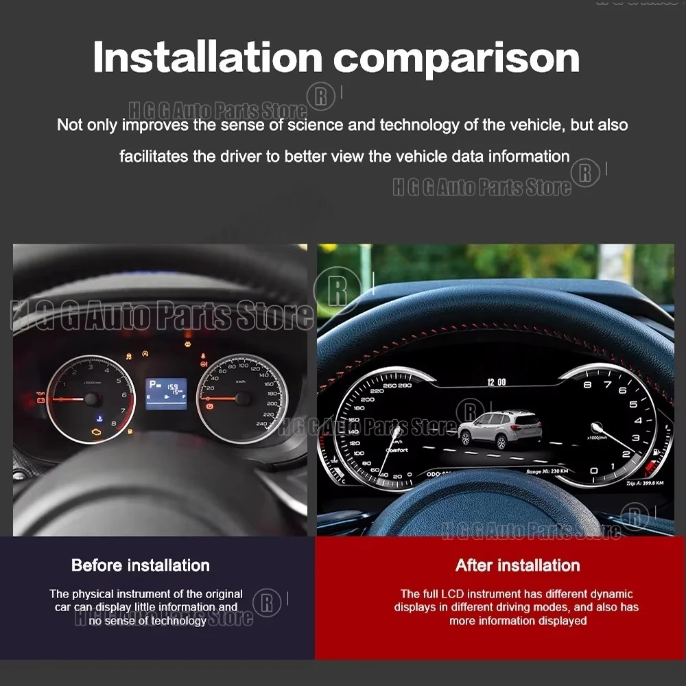 Pantalla LCD para Subaru Forester 2019 2020-2024, Velocímetro Digital, Panel de Instrumentos Virtual, Carplay 2