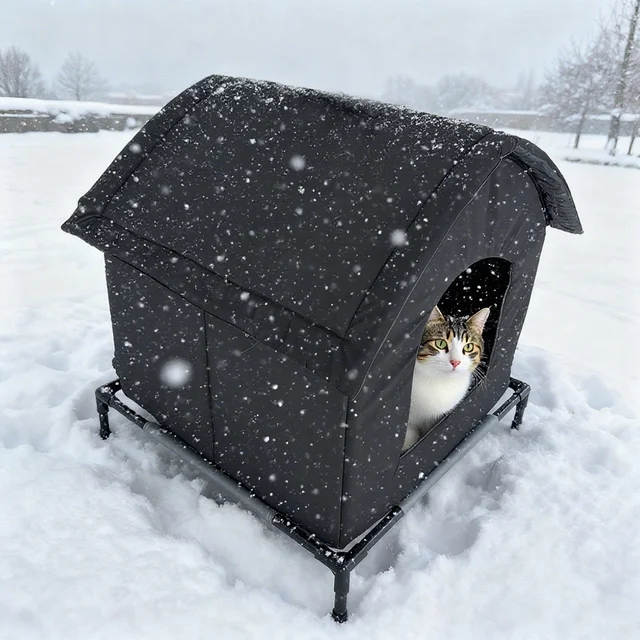 Cat House for Indoor and Outdoor CatsWaterproof Fully Insulated Shelter for Stray and Feral Cats Great for Cat Beds for Outdoor 3