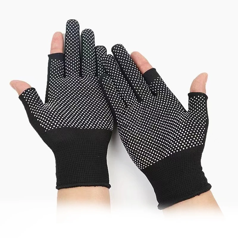 Nylon Anti-slip Fishing Gloves Two Fingers Dispensing Cut Fishing Outdoor Sports Breathable Gloves Half Finger