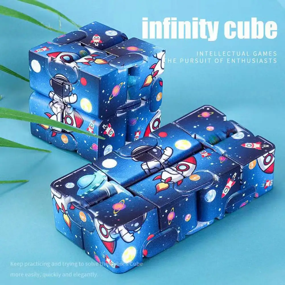 

Space Astronaut nfinite Cube Anti Stress Spaceship Printing Pattern Infinity Cube Flip Magic Cube Stress Reliever Autism Toys