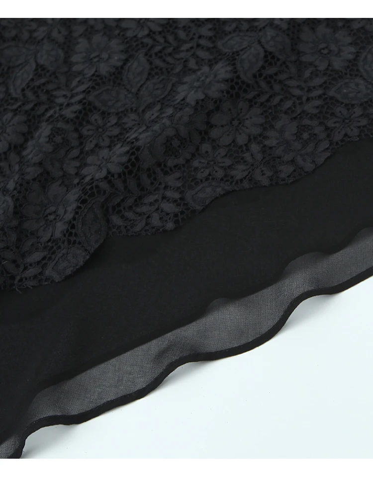 Chic Sexy Lace Sling Tops Women's Sleeveless Backless Elegant Party Top 2026 Summer New Lady Fashion Asymmetry Short Tops