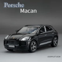 1:32 Porsche Macan T SUV Car Model Alloy Diecast Simulation Toy Sound Light Pull Back Collecte Decorates Gift for Boy Birthday 1