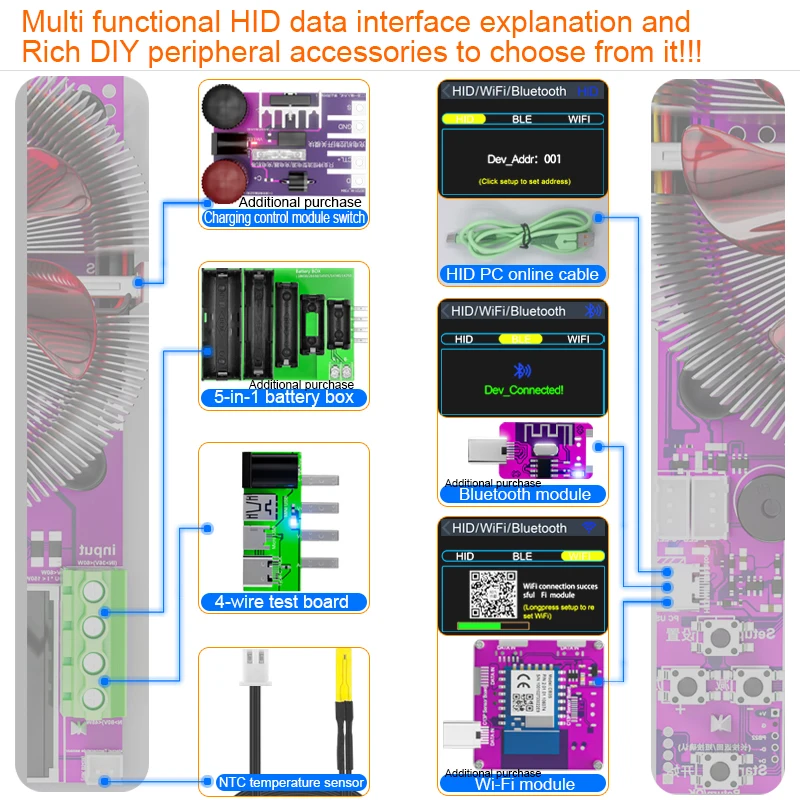 CL24R 150W 4-Wires Battery Capacity Tester WiFi Tuya 2.4inch TFT 1.2V AAA Battery Smart Electronic Load Discharge USB Tester 25A 4