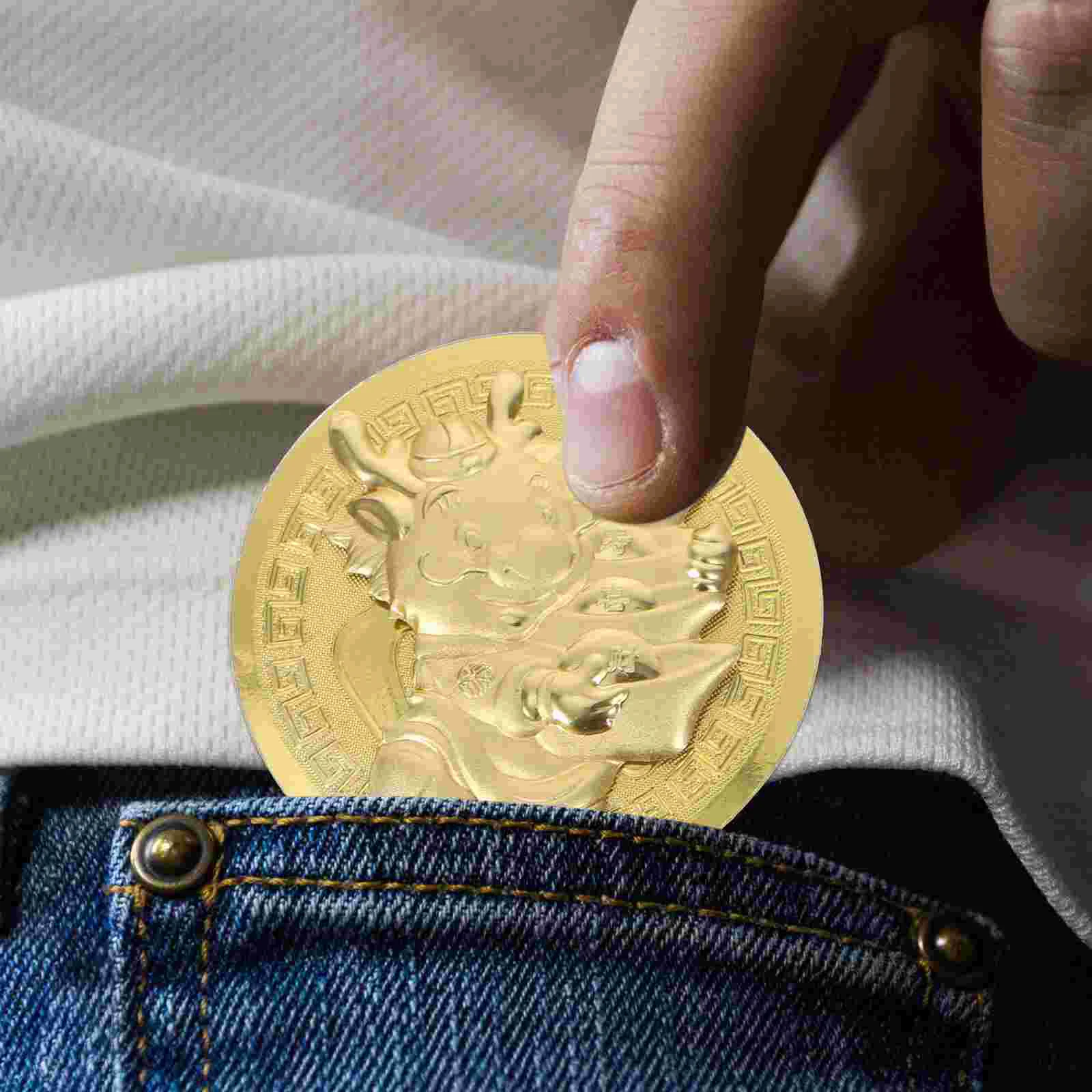

Памятные монеты «Год Дракона» с небольшим шнурком в подарок, золотые монеты дракона