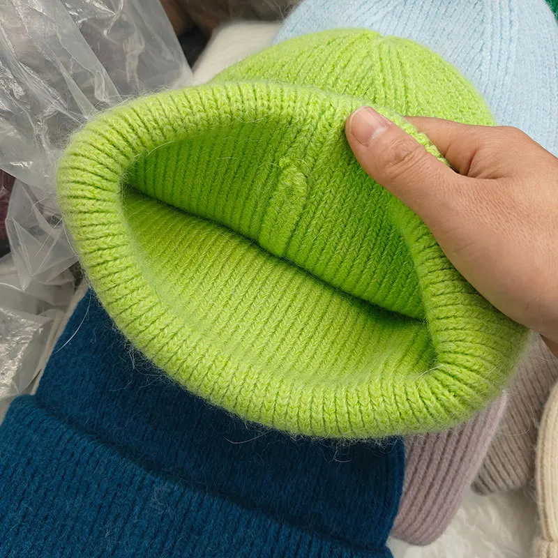 Winter Hüte Für Frauen Männer Unisex Mützen Luxus Kaninchen Fell Thermische Hut Weichen Dicken Warm Halten Casual Motorhaube Baggy Cap Neue – Detail 35