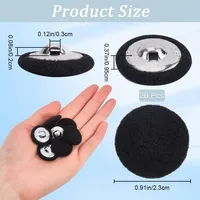 1 Box 20Pcs Black Velvet Buttons 0.91"(23mm) Round Fabric Covered Velvet Cloth Tuxedo Button with Iron Shank for Sewing 2