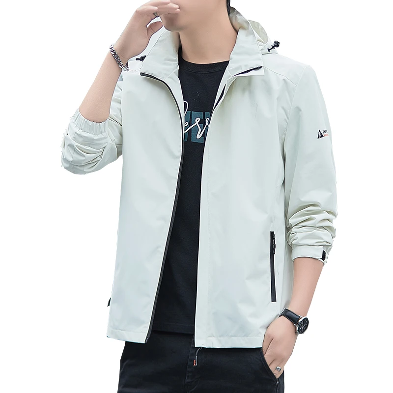 Spring and autumn Men's Jacket Coats black Casual hooded bomber jacket fashion Streetwear Outdoor tourism men's Clothing M-5XL