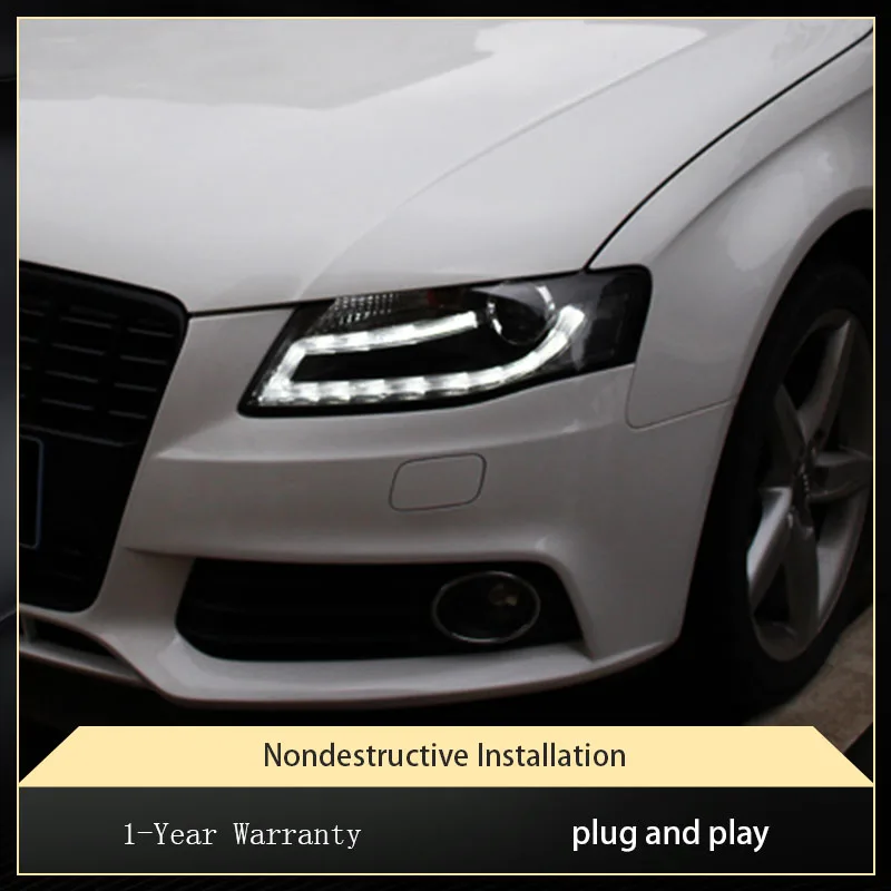 아우디 A4L B9 용 자동차 스타일링 헤드라이트 2009-2012 헤드라이트 DRL LED 프로젝터 렌즈 헤드 램프, 크세논 빔 자동차 액세서리