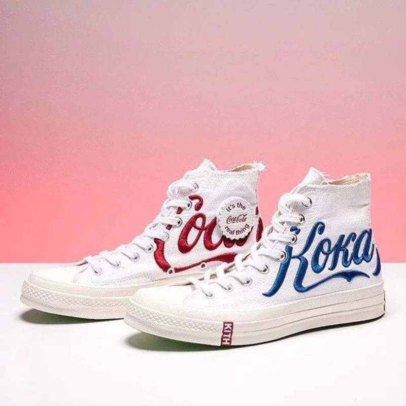 

Coca-Cola Spring and Summer 2022 New Trend Embroidery Stitching Mandarin Duck Student Couple Shoes