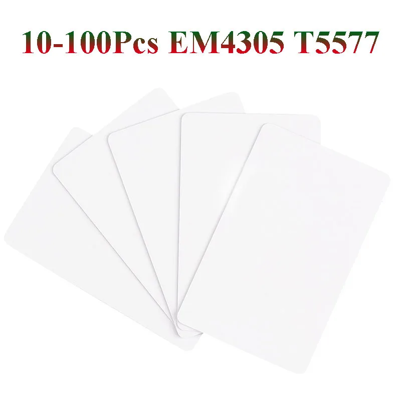 

10-100Pcs EM4305 T5577 Blank Card RFID Tag 125KHz Rewritable Writable Access Control, Duplicate Copy Clone EM4100 TK4100 Only