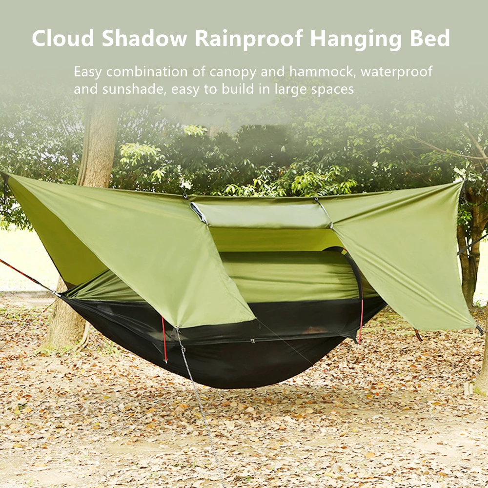 Camping Hammock With Mosquito Net Portable Outdoor Travel Sleeping Hanging Hammocks Swing And Waterproof Canopy Tent Awnings