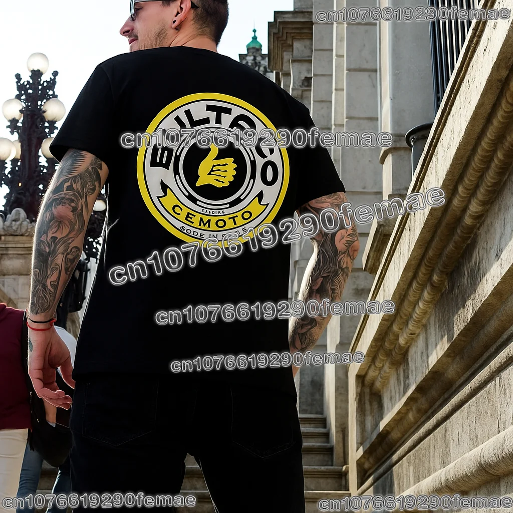 유니섹스 코튼 Bultaco Cemoto 오토바이 티셔츠 여름 캐주얼 스트리트웨어 패션 크루넥 반팔 편안한 티셔츠