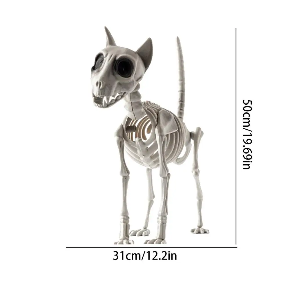 Halloween Skeleton Dog Statue, Spooky Animal Skeleton Decor