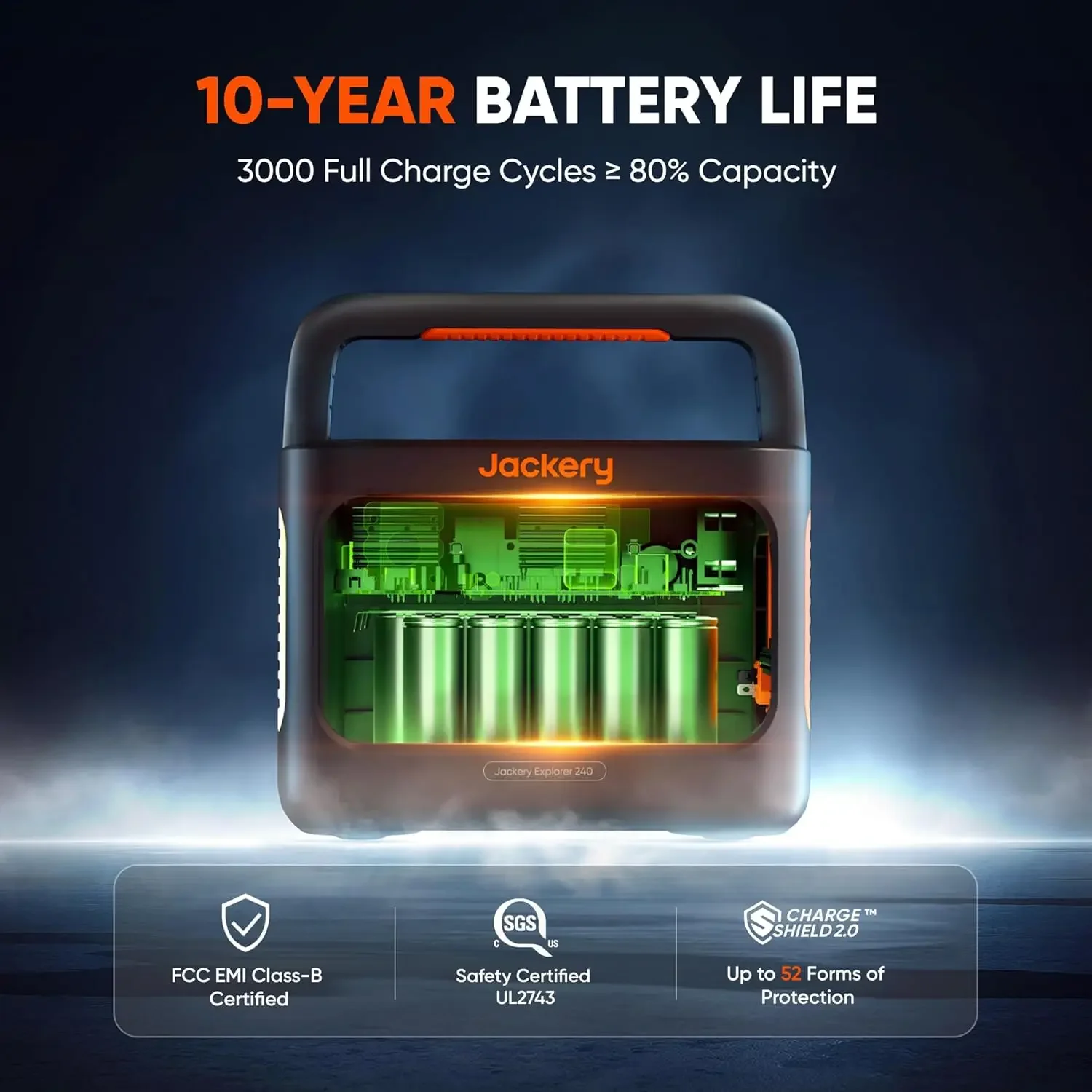 Jackery Explorer 240 v2 Portable Power Station New Version, 256Wh LiFePO4 Battery with 300W AC/100W USB-C Output, 1Hr