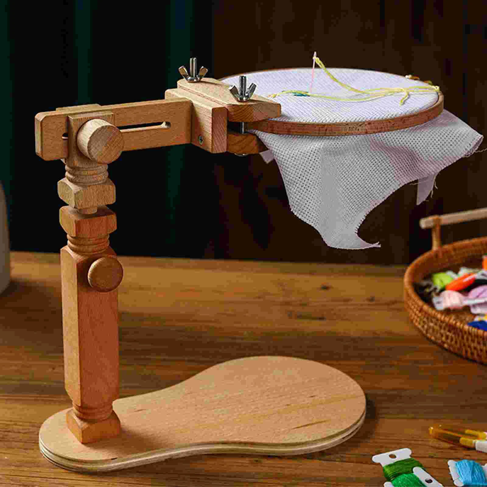 

Embroidery Frame Cross Stitch Rack Frames Ring Wooden Desktop Embroidery Rack Random Style