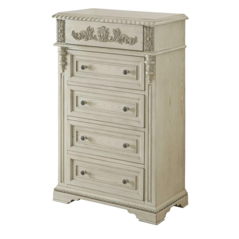 

Solid Wood Chest of Drawers Bedroom Locker French Carved Cabinet Drawer Storage Cabinet European Furniture