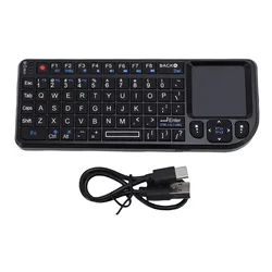 Compact Wireless Backlit Touchpad Keyboard - Rechargeable, Portable, Thin Design (Black)